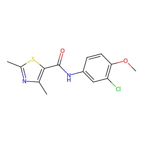 N-(3-chloro-4-methoxyphenyl)-2,4-dimethyl-1,3-thiazole-5-carboxamide structure