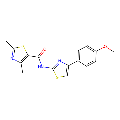 N-[4-(4-methoxyphenyl)-1,3-thiazol-2-yl]-2,4-dimethyl-1,3-thiazole-5-carboxamide structure