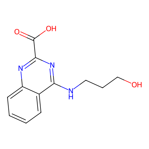 4-(3-hydroxypropylamino)quinazoline-2-carboxylic Acid structure