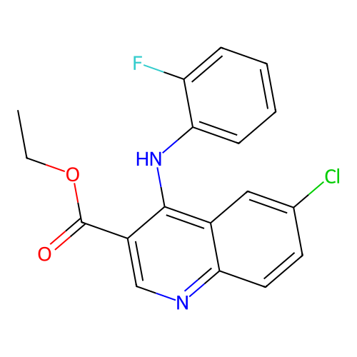 Ethyl 6-chloro-4-[(2-fluorophenyl)amino]quinoline-3-carboxylate structure