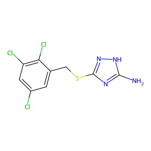 5-[(2,3,5-trichlorobenzyl)sulfanyl]-4H-1,2,4-triazol-3-amine structure
