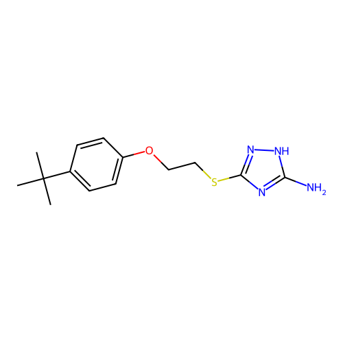 3-[2-(4-tert-butylphenoxy)ethylsulfanyl]-1H-1,2,4-triazol-5-amine structure