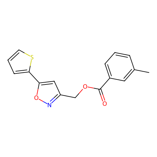 [5-(Thiophen-2-yl)-1,2-oxazol-3-yl]methyl 3-methylbenzoate structure