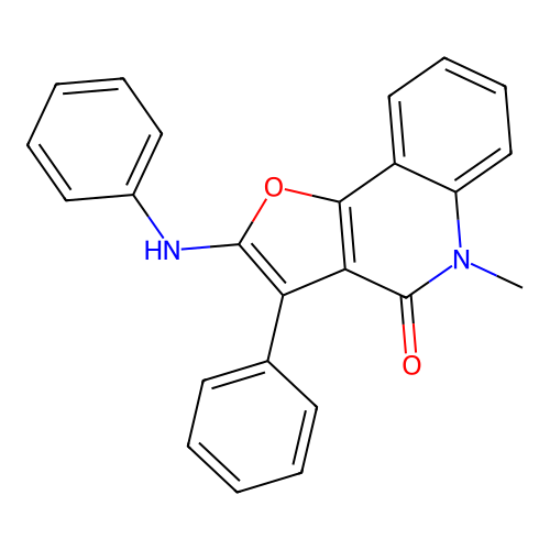 2-Anilino-5-methyl-3-phenylfuro[3,2-c]quinolin-4-one structure