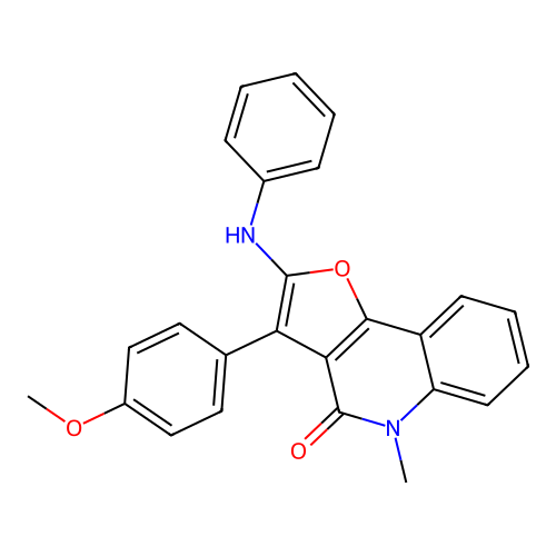 3-(4-methoxyphenyl)-5-methyl-2-(phenylamino)furo[3,2-c]quinolin-4(5H)-one structure