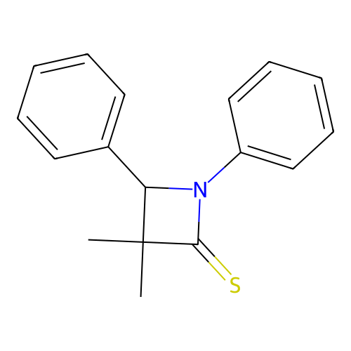 2-Azetidinethione, 3,3-dimethyl-1,4-diphenyl- structure