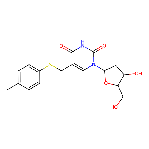 1-[4-hydroxy-5-(hydroxymethyl)oxolan-2-yl]-5-[(4-methylphenyl)sulfanylmethyl]pyrimidine-2,4-dione structure