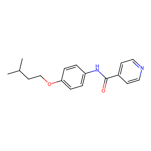 N-[4-(3-methylbutoxy)phenyl]pyridine-4-carboxamide structure