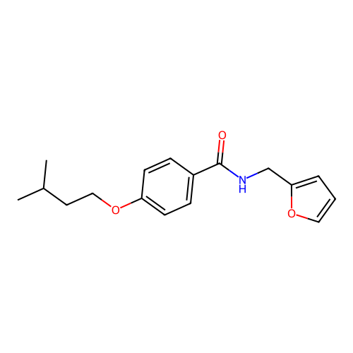 N-(furan-2-ylmethyl)-4-(3-methylbutoxy)benzamide structure