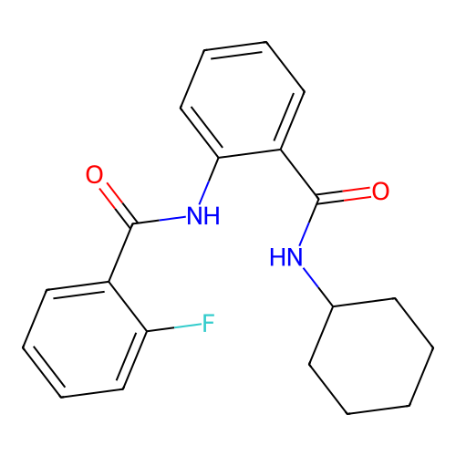N-cyclohexyl-2-[(2-fluorobenzoyl)amino]benzamide structure