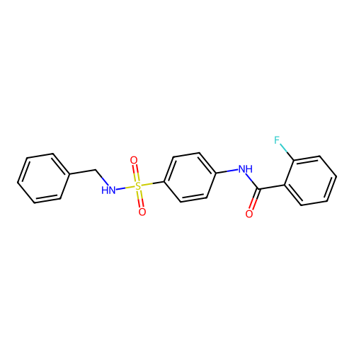 N-{4-[(benzylamino)sulfonyl]phenyl}-2-fluorobenzamide structure