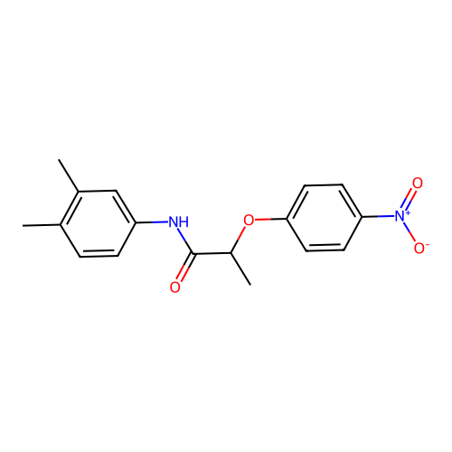 N-(3,4-dimethylphenyl)-2-(4-nitrophenoxy)propanamide structure