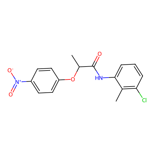 N-(3-chloro-2-methylphenyl)-2-(4-nitrophenoxy)propanamide structure