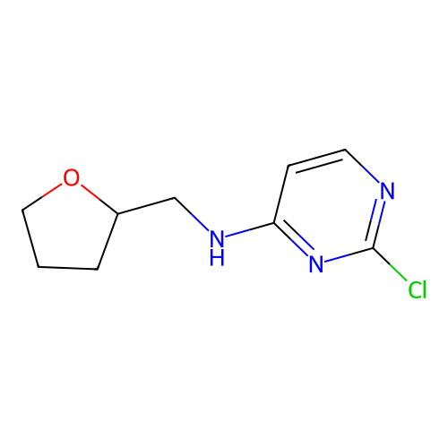 2-chloro-N-((tetrahydrofuran-2-yl)methyl)pyrimidin-4-amine structure