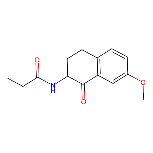 2-Propanamido-7-methoxy-3,4-dihydronaphthalen-1-(2H)-one structure