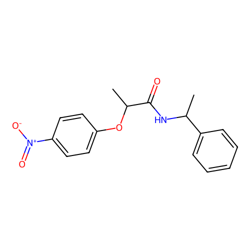 2-(4-nitrophenoxy)-N-(1-phenylethyl)propanamide structure