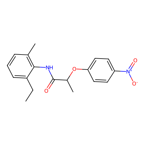 N-(2-ethyl-6-methylphenyl)-2-(4-nitrophenoxy)propanamide structure