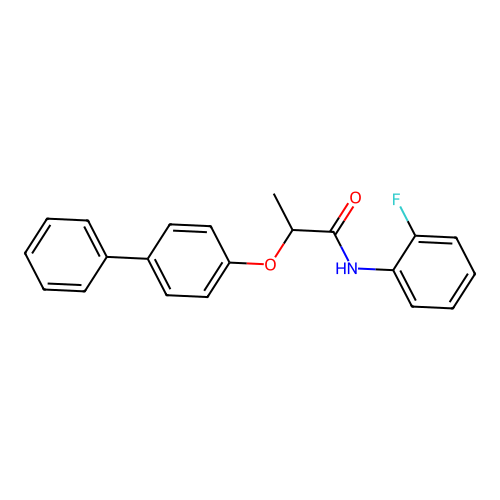 N-(2-fluorophenyl)-2-(4-phenylphenoxy)propanamide structure