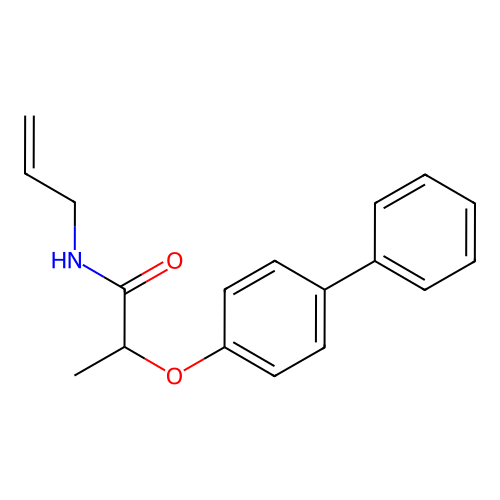 2-(4-phenylphenoxy)-N-prop-2-enylpropanamide structure