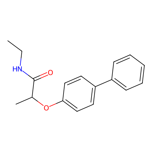 N-ethyl-2-(4-phenylphenoxy)propanamide structure