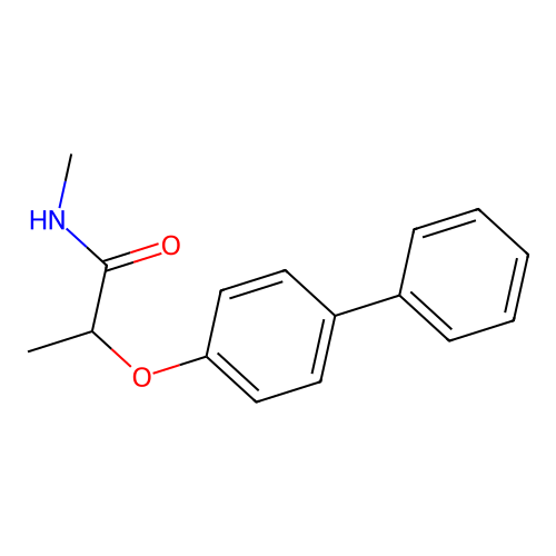 N-methyl-2-(4-phenylphenoxy)propanamide structure