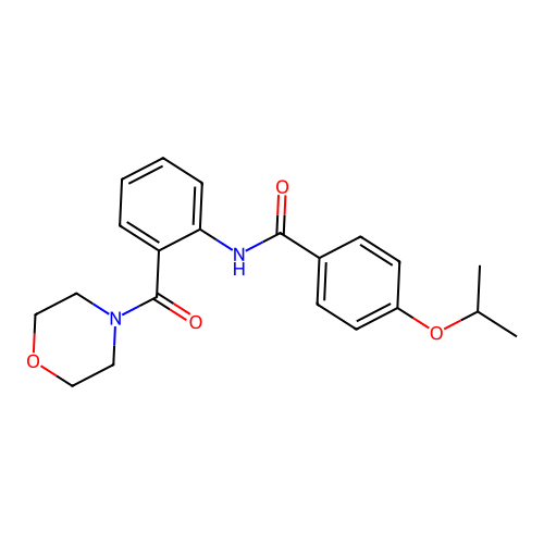 N-[2-(morpholine-4-carbonyl)phenyl]-4-propan-2-yloxybenzamide structure