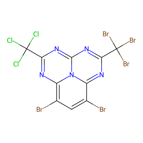 7,9-dibromo-2-tribromomethyl-5-trichloromethyl-1,3,4,6,9b-pe structure