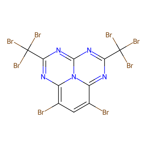 7,9-Dibromo-2,5-bis(tribromomethyl)-1,3,4,6,9b-pentaazaphenalene structure