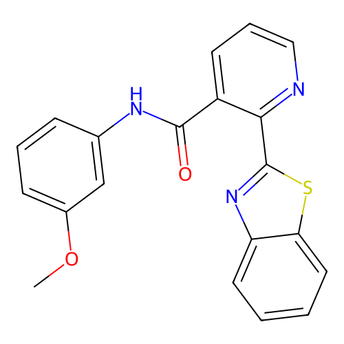 2-(1,3-benzothiazol-2-yl)-N-(3-methoxyphenyl)pyridine-3-carboxamide structure