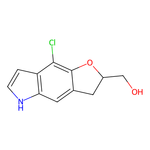 (8-chloro-3,5-dihydro-2H-furo[2,3-f]indol-2-yl)methanol structure
