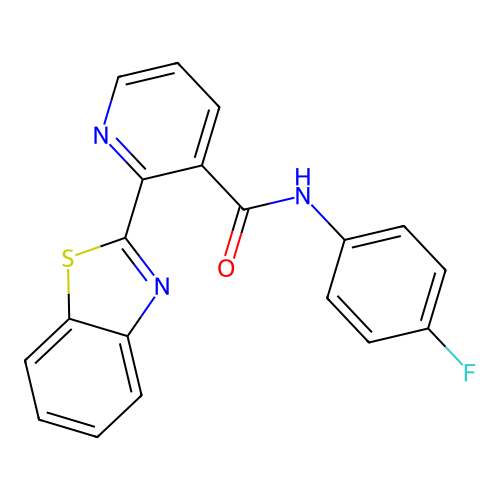 2-(1,3-benzothiazol-2-yl)-N-(4-fluorophenyl)pyridine-3-carboxamide structure