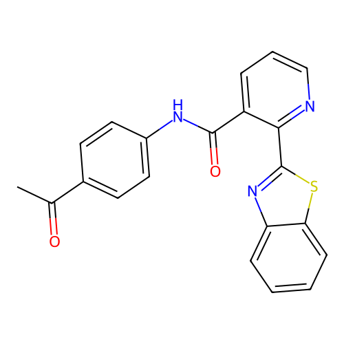 N-(4-acetylphenyl)-2-(1,3-benzothiazol-2-yl)pyridine-3-carboxamide structure
