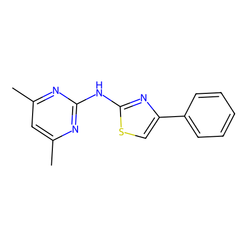 2-Pyrimidinamine, 4,6-dimethyl-N-(4-phenyl-2-thiazolyl)- structure
