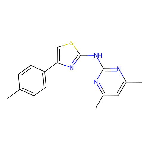2-Pyrimidinamine, 4,6-dimethyl-N-[4-(4-methylphenyl)-2-thiazolyl]- structure