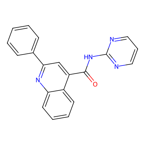 2-phenyl-N-(pyrimidin-2-yl)quinoline-4-carboxamide structure