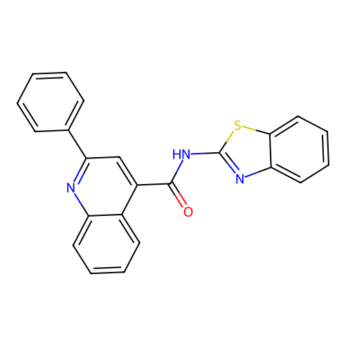 N-(1,3-benzothiazol-2-yl)-2-phenylquinoline-4-carboxamide structure