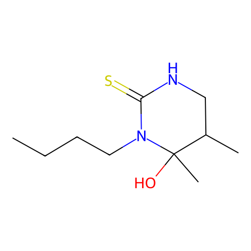 3-Butyl-4,5-dimethyl-4-hydroxyhexahydropyrimidin-2-thione structure