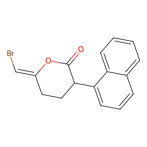 (6Z)-6-(bromomethylidene)-3-(naphthalen-1-yl)oxan-2-one structure