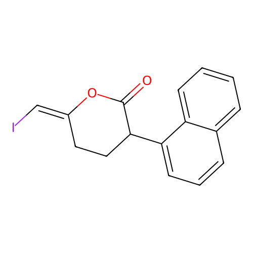 (6E)-6-(Iodomethylidene)-3-(naphthalen-1-YL)oxan-2-one structure