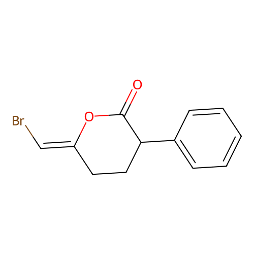 3-Phenyl-6-bromomethylenetetrahydropyran-2-one structure
