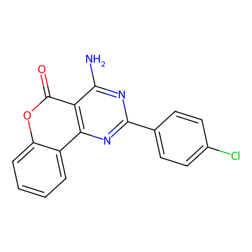 4-amino-2-(4-chlorophenyl)-5H-chromeno[4,3-d]pyrimidin-5-one structure
