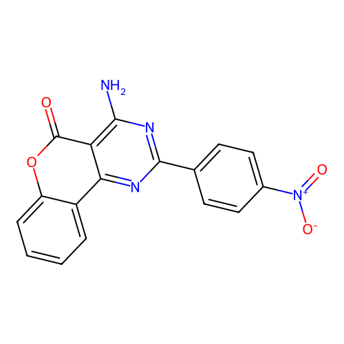 5H-[1]Benzopyrano[4,3-d]pyrimidin-5-one, 4-amino-2-(4-nitrophenyl)- structure