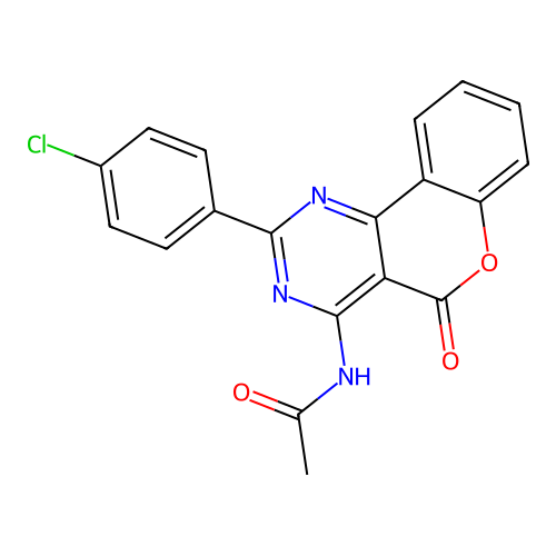 N-[2-(4-chlorophenyl)-5-oxo-5H-chromeno[4,3-d]pyrimidin-4-yl]acetamide structure