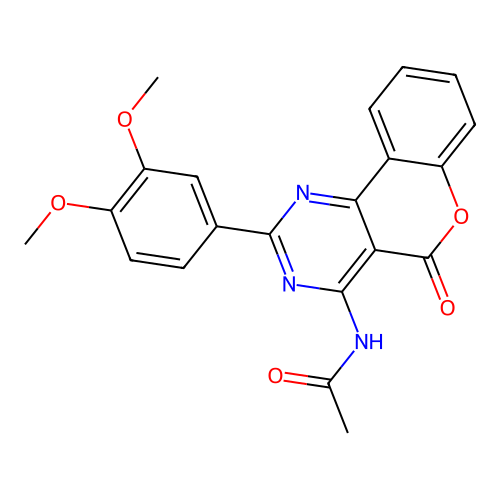 N-[2-(3,4-dimethoxyphenyl)-5-oxochromeno[4,3-d]pyrimidin-4-yl]acetamide structure