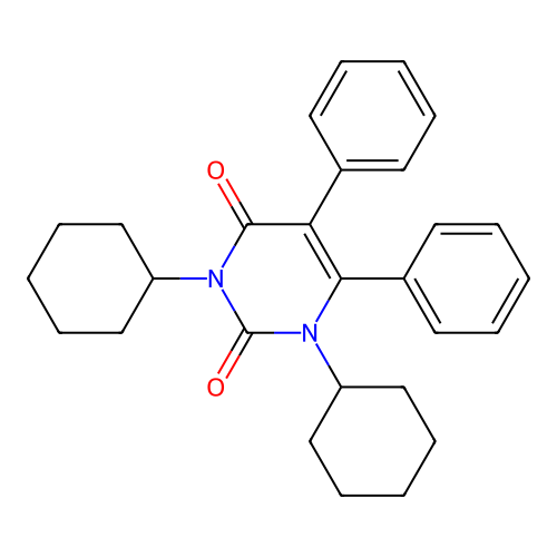 2,4(1H,3H)-Pyrimidinedione, 1,3-dicyclohexyl-5,6-diphenyl- structure