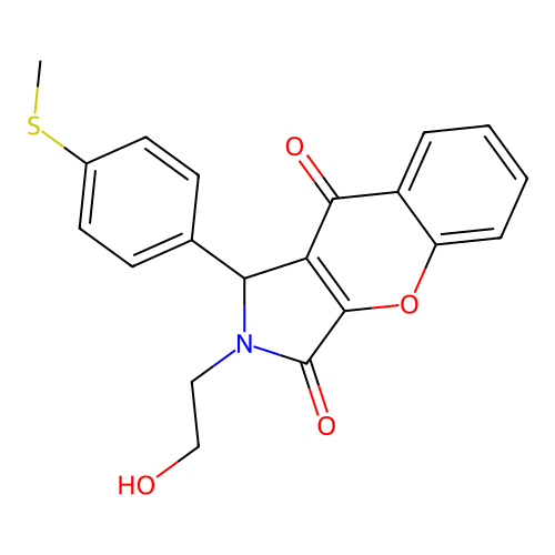 2-(2-hydroxyethyl)-1-[4-(methylsulfanyl)phenyl]-1,2-dihydrochromeno[2,3-c]pyrrole-3,9-dione structure