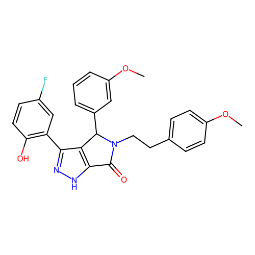 3-(5-fluoro-2-hydroxyphenyl)-4-(3-methoxyphenyl)-5-[2-(4-methoxyphenyl)ethyl]-4,5-dihydropyrrolo[3,4-c]pyrazol-6(2H)-one structure
