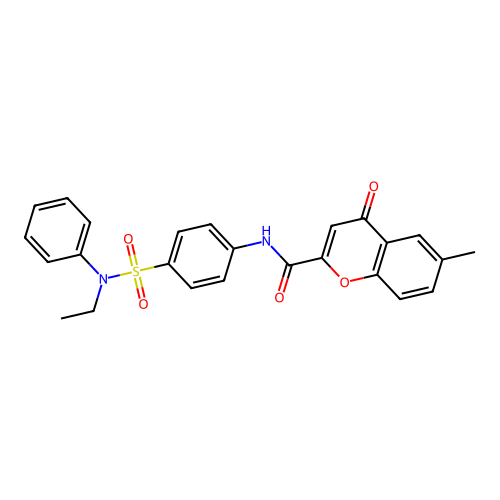 N-{4-[ethyl(phenyl)sulfamoyl]phenyl}-6-methyl-4-oxo-4H-chromene-2-carboxamide structure