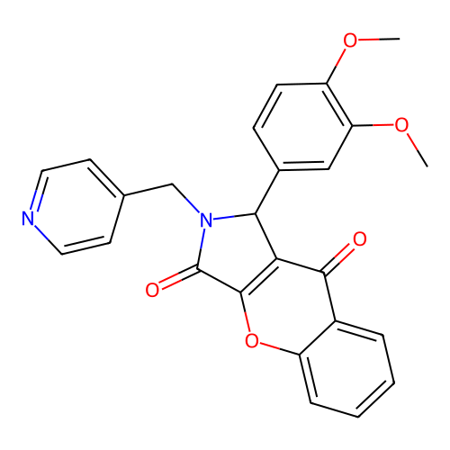 1-(3,4-dimethoxyphenyl)-2-(pyridin-4-ylmethyl)-1,2-dihydrochromeno[2,3-c]pyrrole-3,9-dione structure