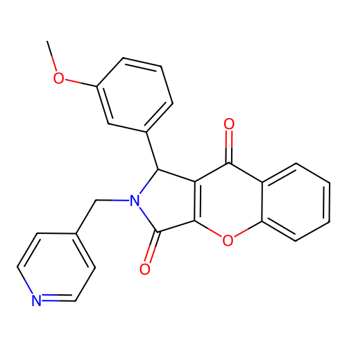 1-(3-methoxyphenyl)-2-(pyridin-4-ylmethyl)-1,2-dihydrochromeno[2,3-c]pyrrole-3,9-dione structure